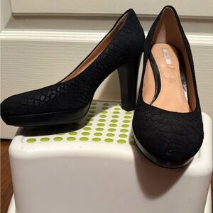 Geox Black Platform Round-Toe High Heels